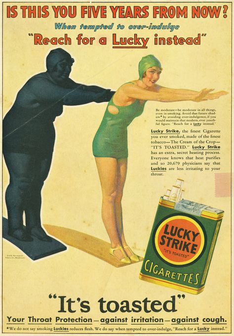 VINTAGE CIGARETTE ADS: “…A LUCKY INSTEAD OF A SWEET” Stare Reklamy, Pin Up Vintage, Old Advertisements, Retro Ads, Old Ads, Photo Vintage, The Good Old Days, Vintage Ads, Vintage Advertisements