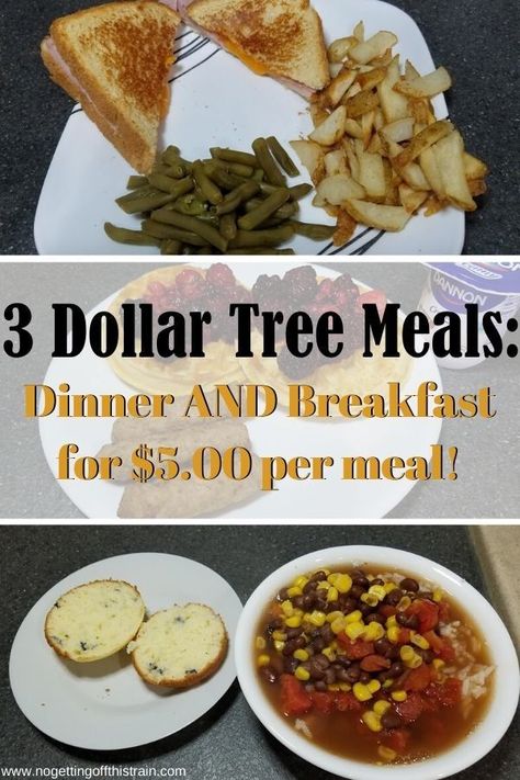 Dollar General Recipes, Meals Under 5 Dollars, Dollar Tree Meals Recipes, Healthy Meal Breakfast, Dollar Tree Meals, Free Healthy Meal Plans, Survival Recipes, Cheap Meal Plans, Meal Breakfast