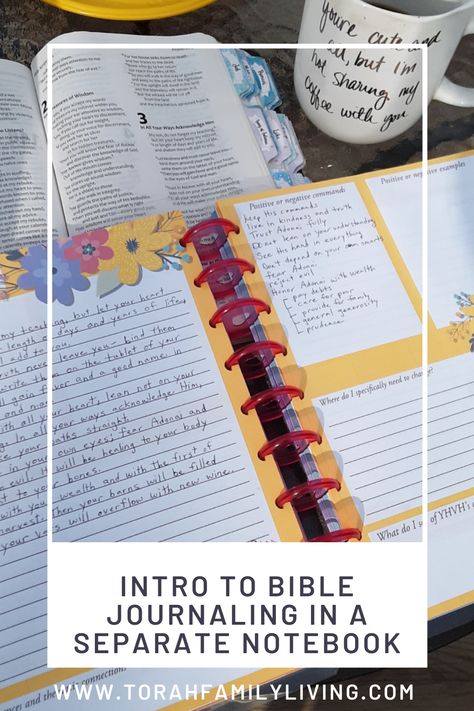 Are you ready to study Scripture without the distraction of creating artwork in your Bible? I show how I use a separate notebook to copy and journal about Scripture. | Torah Family Living Scripture Journaling Notebooks, Torah Study Journal, Bible Study Notebook Ideas, Bible Study Notebook Scripture Journal, Devotional Journal Ideas Design, Scripture Notebook, Scripture Study Journal, Bible Notebook, Scripture Doodle