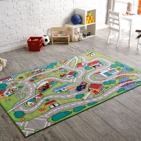 Have to have it. L.A. Rugs Countryfun Kids Area Rug - $50 @hayneedle Road Rug, Carpets For Kids, Kids Area Rugs, Play Rug, Colorful Area Rug, Childrens Rugs, Kids Area, Rug Gallery, Kids Room Rug