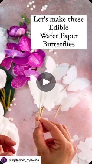 Wafer Paper Tutorial, Wafer Paper Butterflies, Paper Butterflies, Wafer Paper, Cake Videos, 1k Views, Baking Tips, Butterflies, Audio