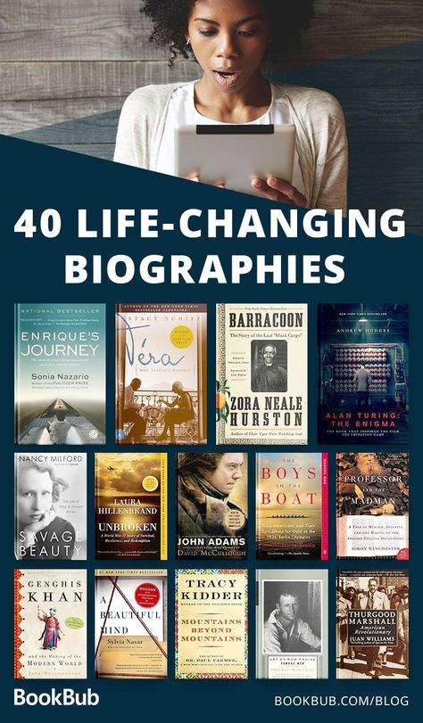 40 of the best biographies of all time, including a great list of inspiring and motivational nonfiction books! Best Biographies, Book Suggestions, Reading Challenge, Best Books To Read, Self Help Books, I Love Books, Inspirational Books, Nonfiction Books, Fiction Books