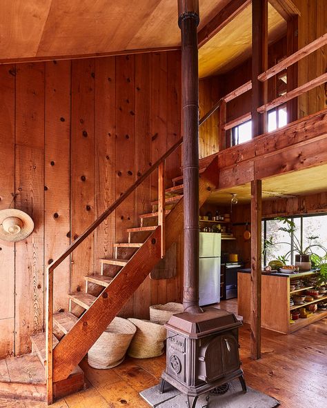 A Tour of Designer Eliza Gran's Hudson Valley Cabin | domino Billy Library, Cabins In The Woods Interior, Log Cabins Interiors, Scandinavian Cabins, Lodge Style Decorating, Ikea Built In, Cabin Living Room, Summer Cabin, Storage Solutions Bedroom