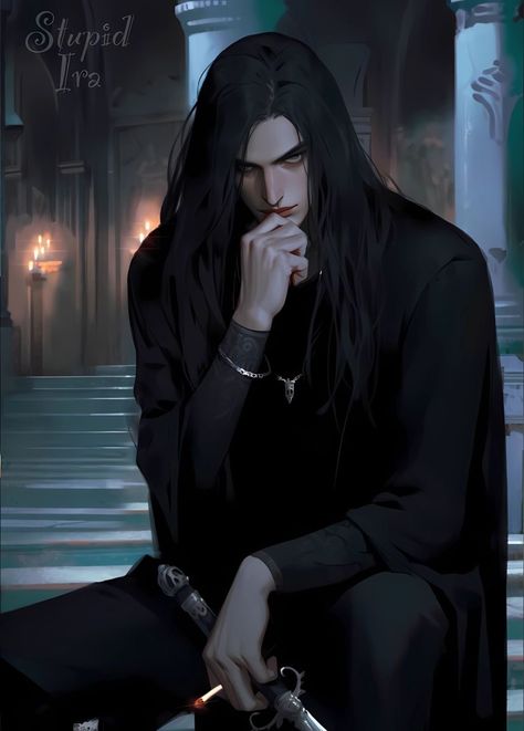 Male Vampire, Male Fairy, Hot Vampires, Vampire Art, Romance Art, Fantasy Male, Beautiful Dark Art, Long Black Hair, Fantasy Aesthetic