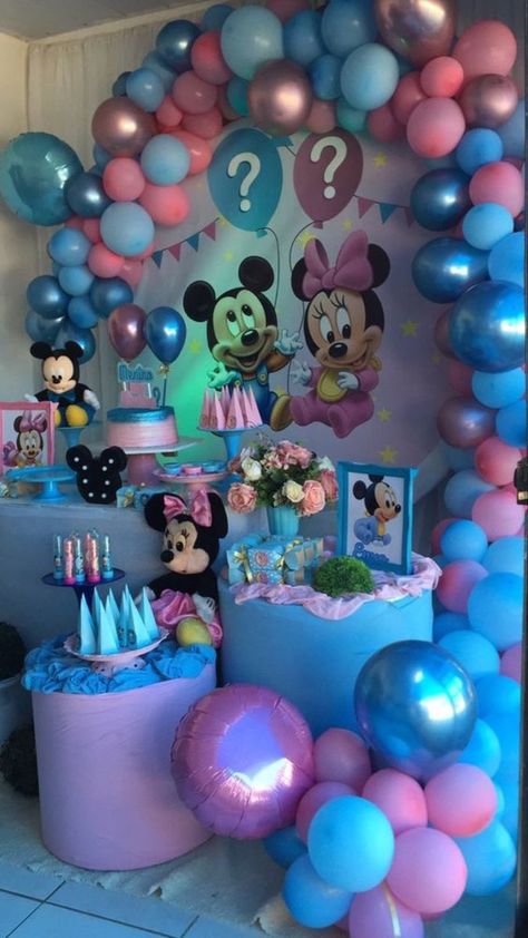 Quick And Easy Gender Reveal Ideas, Mickey And Minnie Gender Reveal Ideas, Gender Reveal Theme Ideas Creative, Unique Gender Reveal Ideas Themes, Gender Reveal Ideas For Party Theme Disney, 12 Week Ultrasound Gender, Minnie Mouse Gender Reveal, Gender Reveal Themes For Party, Gender Reveal Ideas Black People