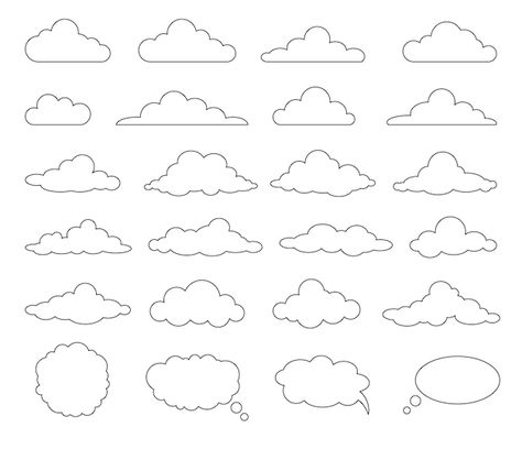 Cloud Line Art, Cloud Illustration, Illustration Flat, Cloud Vector, Vector Line, Design Icon, Line Illustration, Flat Illustration, Line Design