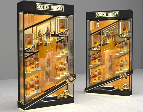 Personal Care Stand & Gondola Designs on Behance Event Bar Design, Drink Shelf, Concert Poster Design, Product Stand, Point Of Sale Display, Event Bar, Shirt Display, Bottle Display, Johnnie Walker