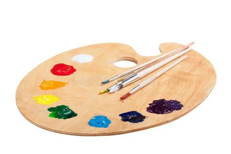 Wooden palette with paint on white. Classical palette withl paint and paintbrush , #ad, #paint, #palette, #Wooden, #white, #paintbrushes #ad Blueberry Character, Art Terminology, Paint Pallete, Architecture Schools, Artist Palettes, Watercolour Palette, Paint Pallet, Certificate Background, Pearl Crafts