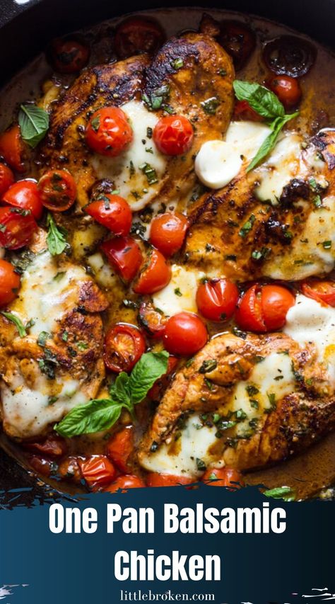 One Pan Balsamic Chicken, Pollo Tropical, Balsamic Chicken Recipes, Mediterranean Diet Recipes Dinners, Easy Mediterranean Diet Recipes, Balsamic Chicken, Chicken Main Dishes, Chicken Dishes Recipes, One Pan