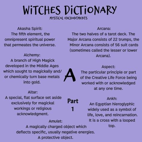 Witchcraft for Beginners | A witches dictionary | Facebook