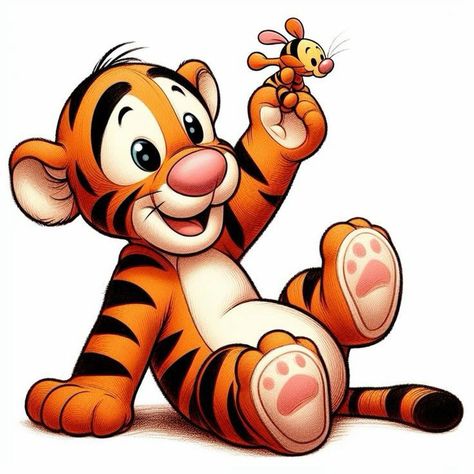 Baby Tigger Winnie The Pooh, Tigger Drawings, Eeyore Images, Pooh Bebe, Pokemon Tattoos, Pokemon World, Winnie The Pooh Drawing, Tigger Disney, Baby Disney Characters