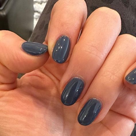 Navy Biab Nails, Dark Blue Gray Nails, Navy Grey Nails, Navy Gray Nails, Grayish Blue Nails, Short Navy Nails, Greyish Blue Nails, Short Dark Blue Nails, Slate Blue Nails