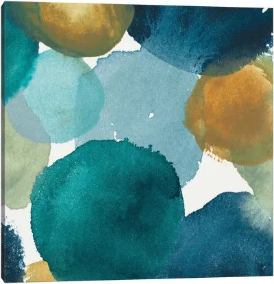 Teal Abstract Art Canvas Prints | iCanvas Circular Abstract Art, Watercolor On Canvas, Square Canvas, Square Print, Fine Arts Posters, Abstract Wall Art, Ebern Designs, Watercolor Painting, Painting Prints