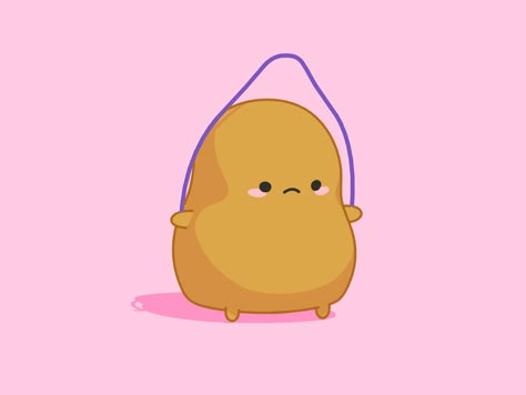 Potato jump rope by Miguel E. on Dribbble Jump Rope Aesthetic, Potato Illustrations, Jump Animation, Happy Potato, Kawaii Potato, Cute Potato, Aphmau Fan Art, Bee Creative, Motion Graphics Design