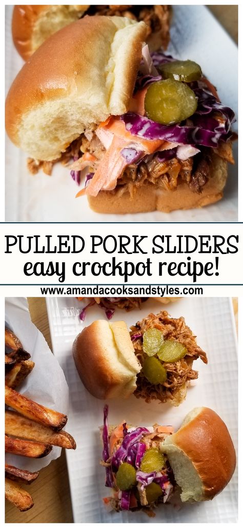 Pork Sliders Crockpot, Pork Sliders Recipes, Best Pulled Pork, Sliders Recipes Hawaiian Rolls, Easy Pulled Pork, Pulled Pork Sliders, Crockpot Pulled Pork, Pork Sliders, Creamy Coleslaw