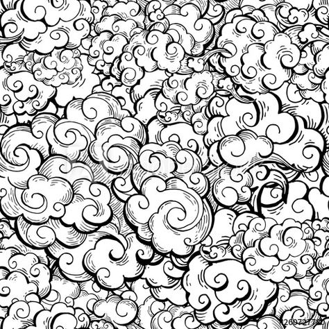 Chinese Filler Tattoo, Japanese Clouds Drawing, Japanese Cloud Wallpaper, Tattoo Filler Designs Backgrounds, Chinese Cloud Tattoo Design, Chinese Clouds Art, Cloud Tattoo Design Drawings, Japanese Background Tattoo Design, Sleeve Pattern Tattoo