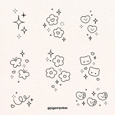 Cute Doodles For Notes, Simple Cute Doodles Ideas, Cute Drawings For Journal, Cute Doodles For Journal, Doodle Cute Art, Cute Little Flowers Drawing, Doodle For Journal, Random Cute Doodles, Cute Little Doodles Aesthetic