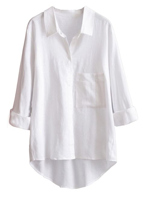 PRICES MAY VARY. Cotton linen blouses plus size boyfriend shirts for women ，One chest pockets, unique raw edge design, great for Spring, Summer, Autumn V neck t shirt for women,button down sweatshirts,cuffed sleeve blouses with pockets,loose fitted,casual pullover top Occasions: casual, holiday, vacation, office, school, party, dating, lounge and daily etc This linen shirts women button down shirts blouse can be easily match with jeans, skinny leggings or shorts Note: Cotton linen shirts ,the fa Women Shirt Formal, Couture, High Low Shirts For Women, White Blouses For Women Classy Casual, Blouses For School, White Linen Button Down, Cotton Shirt Designs For Women, Over Size T Shirt Outfit, Linen Women Shirts