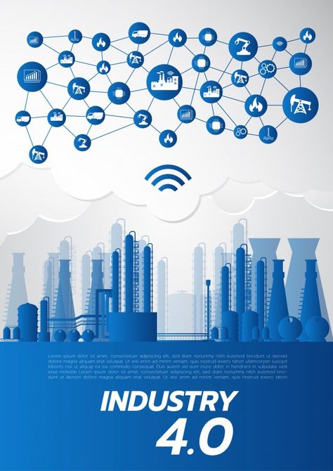 Industry 4.0 concept Premium Vector | Premium Vector #Freepik #vector #business #technology #icon #cloud Natural Philosophy, Overwatch Wallpapers, Research Poster, Digital Key, Fashion Poster Design, Technology Icon, Tech Innovation, Digital Marketing Tools, Industrial Revolution