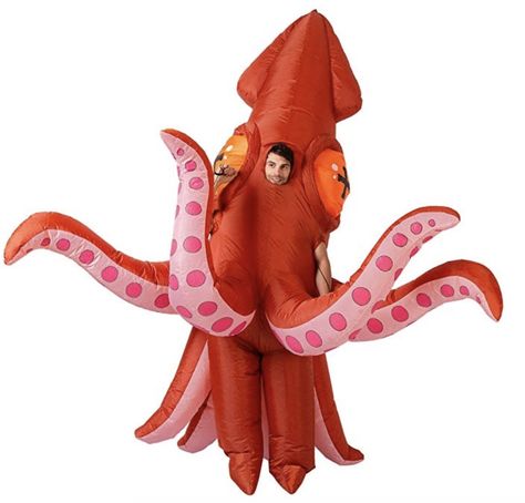 Inflatable Giant Squid Costume With Articulating Arms Squid Costume, Giant Squid, Inflatable Costumes, Dragon Costume, Giant Inflatable, Theme Activity, Halloween Party Themes, Funny Costumes, Fantasias Halloween