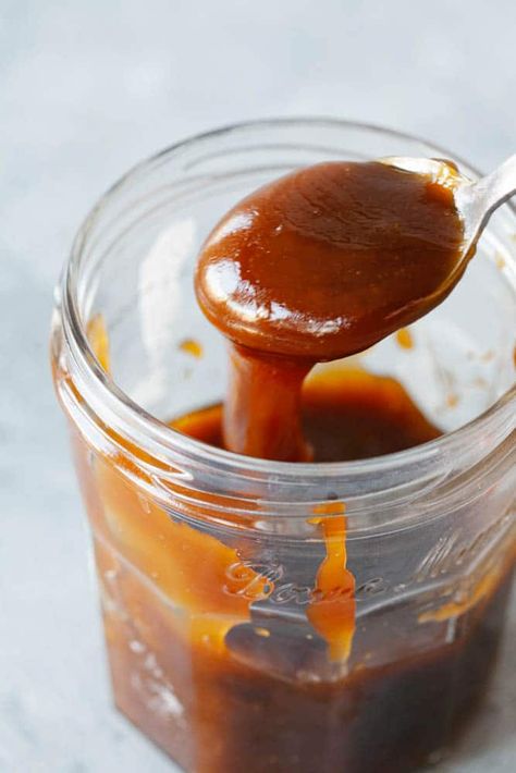 5-minute Vegan Caramel Sauce Allergy Free Baking, Vegan Caramel Sauce, Pies And Tarts, Teriyaki Glaze, Vegan Caramel, Caramel Syrup, Caramel Recipes, Food Allergy, Dairy Free Milk