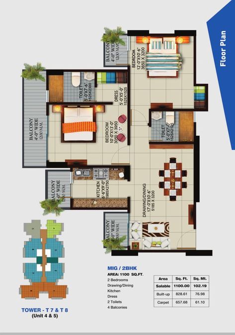 2 bhk apartments in Ghaziabad, 2 bhk flats in Ghaziabad, apartment in ghaziabad, floor plan, 2bhk Apartment Floor Plans, Apartment Floor Plans, Apartment Architecture, Unit Plan, Facade Architecture, The Project, House Floor Plans, Wellington, Floor Plan