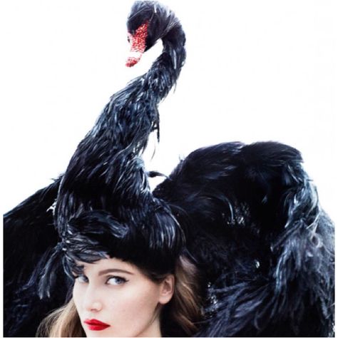 Black swan hat... Eric Lafforgue, Juergen Teller, French Vogue, Emmanuelle Alt, Robert Mapplethorpe, Patrick Demarchelier, Ellen Von Unwerth, Laetitia Casta, Tim Walker