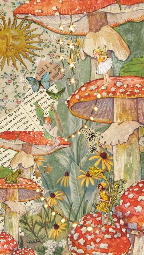 inspired by @1537MaGGIEEEEEE1537!! #nature #fairy #fairycore #vintage #fairytale #mushrooms Drawing Ideas Mushrooms, Vintage Mushroom Art, Mushrooms Fairy, Mushroom Background, Nature Fairy, Mushroom Wallpaper, Fairy Wallpaper, Animal Illustration Art, Mushroom Fairy