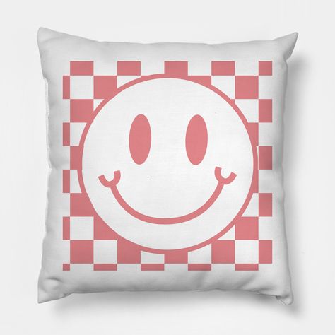 Checkered smiley face design made to make you smile. -- Choose from our vast selection of throw pillows to match with your desired size to make the perfect custom pillow. Pick your favorite: Movies, TV Shows, Art, and so much more! Available in extra small, small, medium, large. For beds, couches/sofas, love seats, and chairs. Perfect for decoration. Preppy Bed Pillows, Preppy Pillows Aesthetic, Cute Bedroom Pillows, Cute Pillows Aesthetic, Smiley Face Pillow, Checkered Pillows, Preppy Smiley Face, Smiley Face Pillows, Taylor Thompson