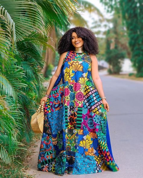 #AnkaraStylesWeLove: Issue 126 | An AsoEbiBella x BN Style Collab | BN Style Ankara Style For Pregnant Women, Afro Dresses, Floral Maxi Dress Outfit, Priestess Dress, Fancy Maxi Dress, Style Collab, Casual Gowns, Stylish Maxi Dress, Preggo Fashion