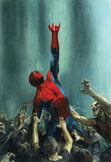 Spiderman vs Zombies Stark Tower, Image Spiderman, Blond Amsterdam, Spiderman Artwork, Marvel Spiderman Art, Spiderman Comic, Geek Art, Marvel Comics Art, Spiderman Art