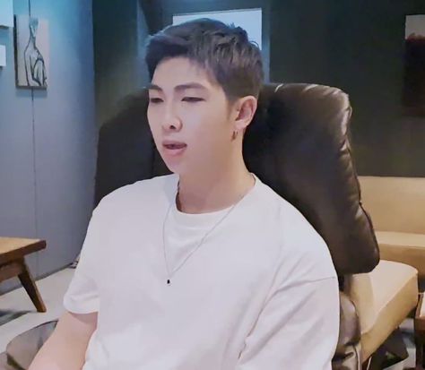 Namjoon Short Hair, Namjoon Hair, Ootd Korean, Rap Lines, Rm Bts, Bulletproof Boy Scouts, Hair Short, Album Bts, Rap Monster