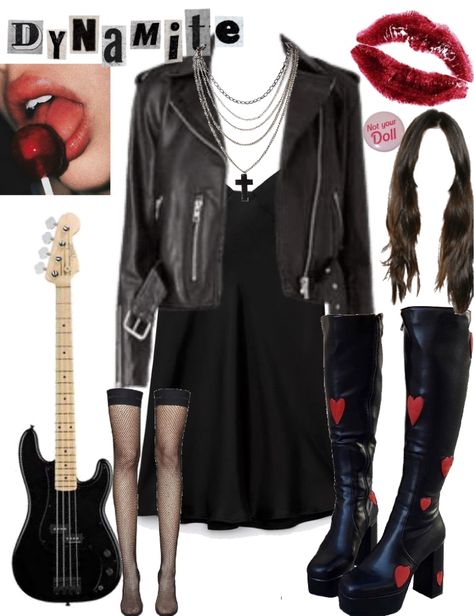 2000s Rock Outfits, Rocker Girl Outfits Rock Style, Rocker Girl Hair, 70s Rock Outfits, Rock Star Outfit Women, Rocker Girl Aesthetic, Ramones Outfit, 70s Rocker Fashion, Tommy Eaton