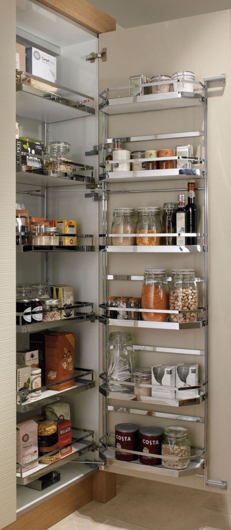 Desain Pantry, Kitchen Pantry Cabinets, Kitchen Interior Design Decor, Diy Kitchen Storage, Modern Kitchen Cabinets, Diy Kitchen Cabinets, Kitchen Cabinet Storage, Pantry Design, Kitchen Furniture Design