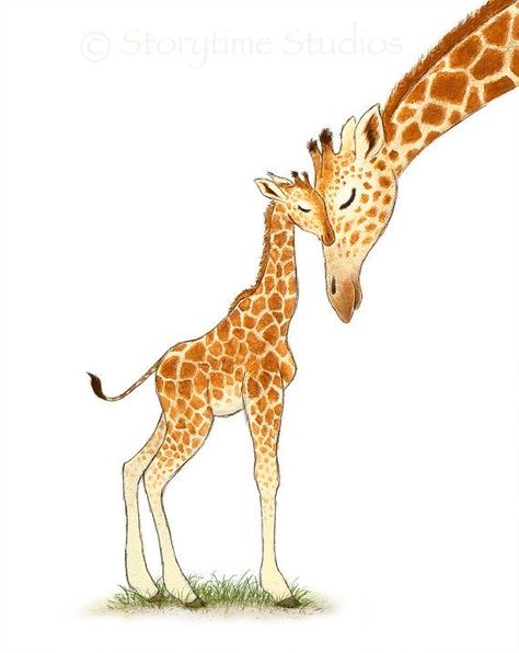 Mothers Day Drawings, Giraffe Drawing, Giraffe Painting, Giraffe Nursery, Nursery Artwork, Baby Mine, Giraffe Art, Cute Giraffe, Baby Giraffe