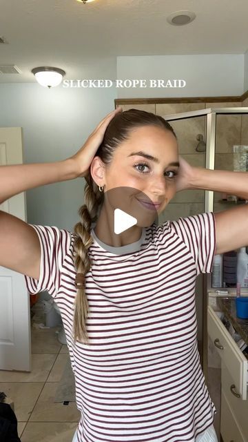 Maddy Millard on Instagram: "The easiest braid to spice up a ponytail 🙌🏻🤩   #hair #hairstyle #hairtok #hairtutorial #hairinspo #hairideas #summerhairstyles #easyhairstyles #greasyhairstyle #slickback #slickedbackhair #ropebraid #easyhairstyles #quickhairstyle" Spice Up A Ponytail, Maddy Millard, Shuku Hairstyle, Slickback Hairstyle, Rope Braid, A Ponytail, Greasy Hair Hairstyles, Slicked Back Hair, Ponytail Hair