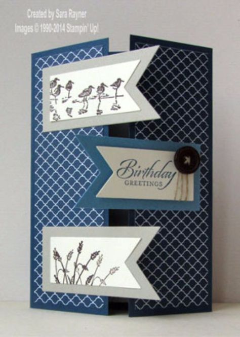 DIY Birthday Cards - Masculine Birthday Card - Easy and Cheap Handmade Birthday Cards To Make At Home - Cute Card Projects With Step by Step Tutorials are Perfect for Birthdays for Mom, Dad, Kids and Adults - Pop Up and Folded Cards, Creative Gift Card Holders and Fun Ideas With Cake http://diyjoy.com/diy-birthday-cards Gatefold Cards, Masculine Birthday Cards, Birthday Cards For Men, Birthday Cards Diy, Stamping Up Cards, Fun Fold Cards, Male Cards, E Card, Handmade Birthday Cards