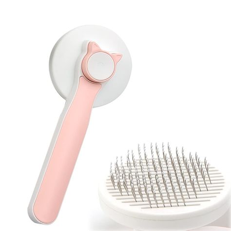 Marchul Cat Grooming Brush, Self Cleaning Slicker Brushes for Cats, Shedding Brush for Long Haired & Short Haired Cat, Kitten Fur Brush for Removes Loose Undercoat (Pink) (As an Amazon Associate I earn from qualifying purchases) Short Haired Cat, Cat Cleaning, Pet Brush, Cat Feeder, Pet Care Tips, Cat Hair, Cat Shelter, Large Cats, Cat Grooming