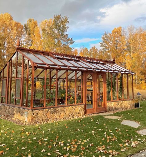 Redwood and Glass Greenhouse Kits Handcrafted by Sturdi-Built Decorative Greenhouse, Large Diy Greenhouse, Wooden Greenhouse Plans, Greenhouse Walkway, Brick Greenhouse, Greenhouse Garden Design, Sitting Area In Greenhouse, Green House Design Ideas, Farm Greenhouse