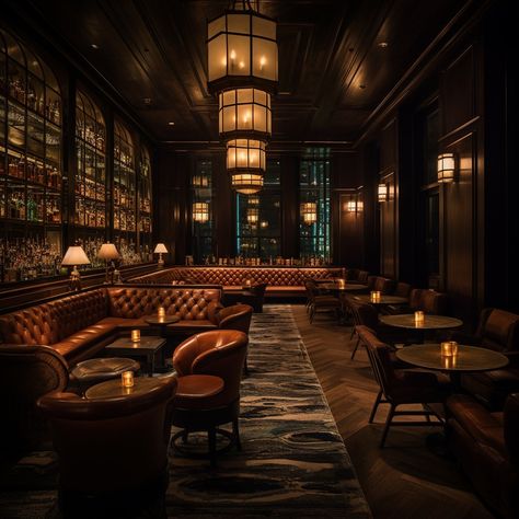 Underground Bar Design, Modern Day Speakeasy, Speakeasy Home Decor, Modern Speakeasy Aesthetic, Speakeasy Bar Design, English Pub Decor, Jazz Club Decor, Speakeasy Decor Bar, Speakeasy Aesthetic