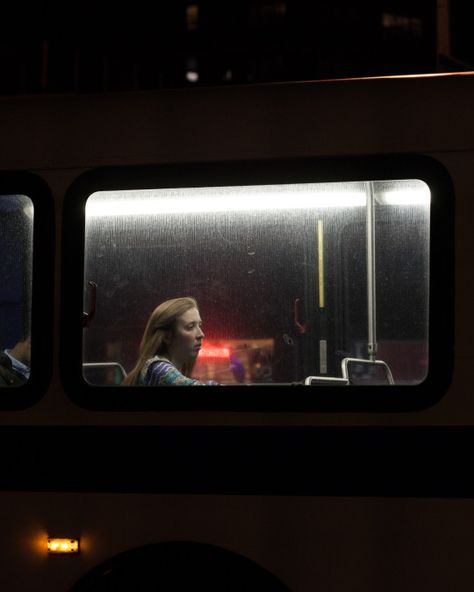 Passing Portrait on the Subway Lightning Photos, Lower East Side, Cinematic Photography, Bus Stop, The Bus, Documentary Photography, Street Photo, Film Stills, Photography Inspo