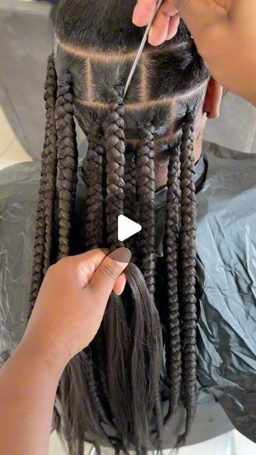 Takoya Green 💜 on Instagram: "Watch Me Work 💇🏾‍♀️🔥  Sleek Knotless Braids Using Pro Braid Gel 🔥  Booking/ ordering link in bio ☺️  #braids #braiding #braidgel #braidstyles #poincianabraider" Jumbo Box Braids Triangle Part, Braiding Gel For Box Braids, Natural Hair Box Braids No Extensions, Med Knotless Braids, Large Knotless Box Braids, Jumbo Knotless Box Braids, Braid Gel, Jumbo Box Braids Styles, Medium Braids