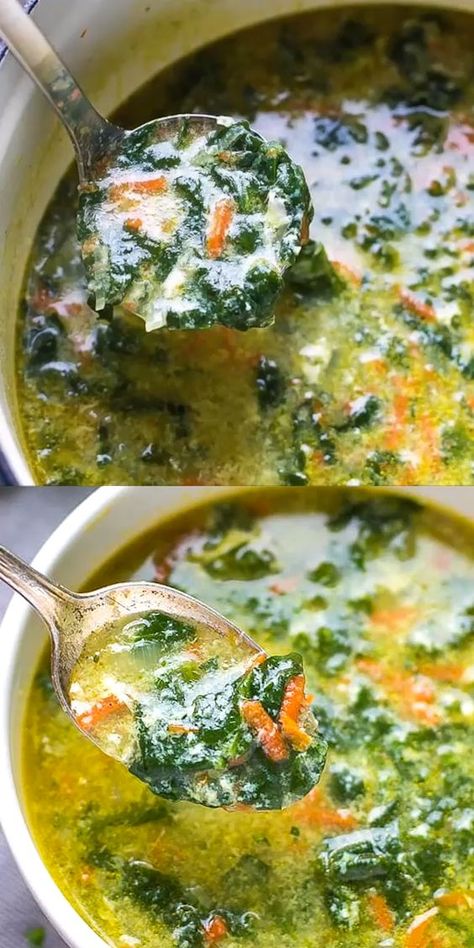 Cream Of Spinach Soup, Spinach Soup Healthy, Creamy Spinach Soup, Egg Soup, Spinach Soup Recipe, Spinach Egg, Egg Drop Soup, Spinach Soup, Egg Drop