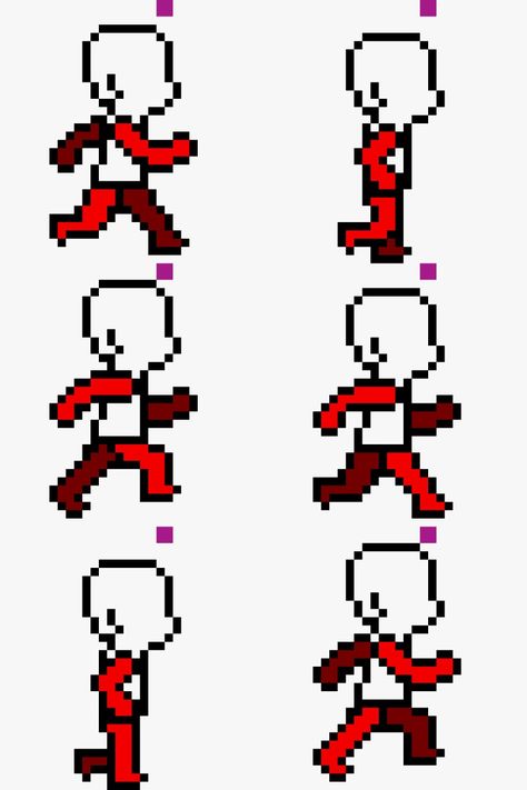 Pixel Art Character Reference, Batim Pixel Art, Pixel Art Expressions, Pixel Horror Games, Pixel Art Sprite Base, Pixel Art Human Base, Side Scrolling Game, Black And Red Pixel Art, Pixel Art For Beginners