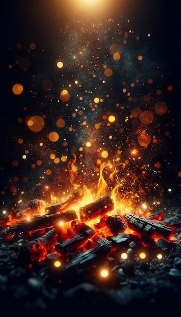 Photo glowing embers and sparks from a w... | Premium Photo #Freepik #photo Embers Aesthetic, Ember Aesthetic, Flame Pictures, Holding Fire, Burning Pictures, Fire Embers, Wizard Character, Post Backgrounds, Flame Picture