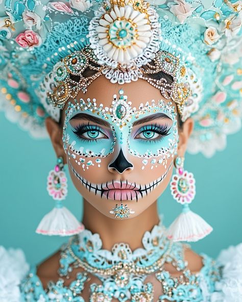 I can’t stop making gorgeous Catrinas 🥰 Enjoy part 2 of my Día de los Muertos series 🌸💀 #mexico #diademuertos #makeupinspo Catrina Costume, Beautiful Halloween Makeup, Halloween Makeup Sugar Skull, Dia De Los Muertos Decorations Ideas, A Daily Routine, Sugar Skull Makeup, Making Faces, Skull Makeup, Makeup Clothes