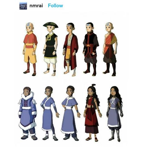 Avatar The Last Airbender Art, Avatar Characters, Avatar Airbender, Avatar Aang, Legend Of Korra, Aang, Different Outfits, Avatar The Last Airbender, The Last Airbender