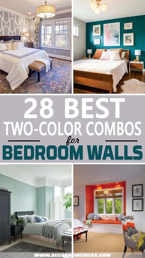 Every Wall Different Color, Two Color Room Paint Ideas, Colour For Bedroom Wall, Color Paint For Bedroom, 2 Color Wall Paint Ideas Bedroom, Wall Painting Colour Combination Bedroom Colors, Wall Paints For Bedroom, Two Color Bedroom Walls, Best Colours For Bedrooms