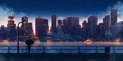 Anime 4800x2400 anime city building women umbrella night painting digital art SeerLight Anime City Background, Wallpaper Backgrounds Cartoon, Hd Sky, Backgrounds Cartoon, Background Night, Anime Night, Wallpaper City, Cityscape Wallpaper, 3d Camera