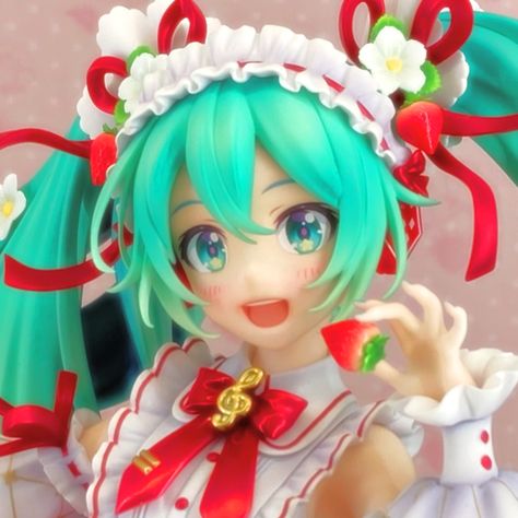 Miku Figure, Hatsune Miku, Vocaloid, Blue Eyes, Green, Red, Anime, Hair, Blue